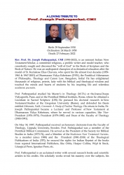 A Loving Tribute to Prof. Joseph Pathrapankal CMI